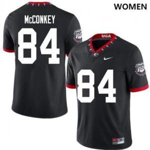Georgia Bulldogs #84 For Women's Ladd McConkey Jersey Black 100th Anniversary College Football 538915-572