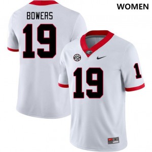University of Georgia #19 For Women Brock Bowers Jersey White College Football 294844-632