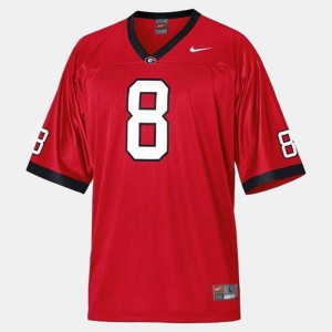 Georgia #8 For Men's A.J. Green Jersey Red College Football Stitch 490931-262