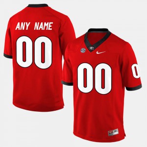Georgia #00 For Men Custom Jersey Red College Limited Football Stitch 606620-185