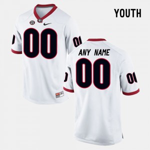 GA Bulldogs #00 Youth(Kids) Customized Jerseys White College Limited Football Official 774620-552