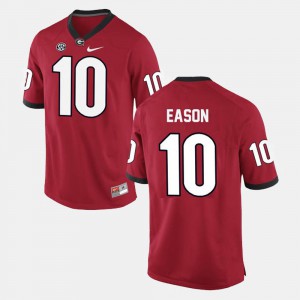 Georgia #10 For Men Jacob Eason Jersey Red College Football Stitched 154437-593