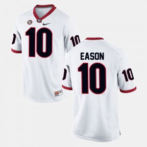 UGA Bulldogs #10 For Men Jacob Eason Jersey White College Football University 369136-897