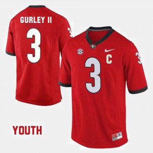 Georgia #3 For Kids Todd Gurley II Jersey Red NCAA College Football 386279-496