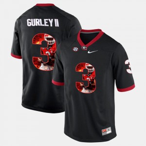 University of Georgia #3 Men Todd Gurley II Jersey Black Stitched Player Pictorial 843934-111