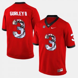 Georgia #3 Mens Todd Gurley II Jersey Red Player Pictorial Player 155389-231