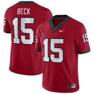 UGA #15 Mens Carson Beck Jersey Red College Football Embroidery 647945-860