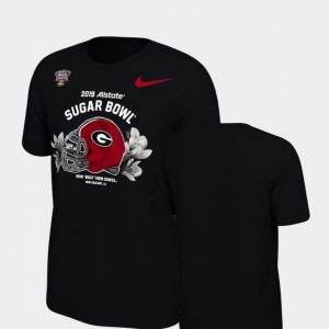 UGA Bulldogs Men's T-Shirt Black Embroidery 2019 Sugar Bowl Bound Helmet 529042-152