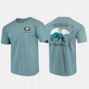UGA Bulldogs Mens T-Shirt Blue Comfort Colors State Scenery Stitched 504279-295