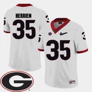 Georgia #35 For Men Brian Herrien Jersey White 2018 SEC Patch College Football NCAA 122933-599