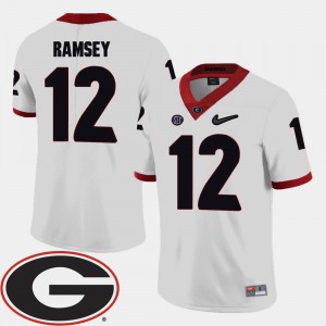 Georgia #12 Mens Brice Ramsey Jersey White 2018 SEC Patch College Football Official 780457-931