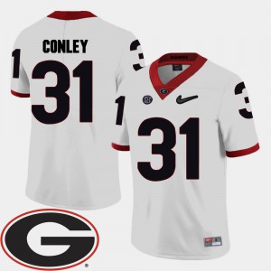 Georgia #31 Mens Chris Conley Jersey White Player 2018 SEC Patch College Football 982393-860