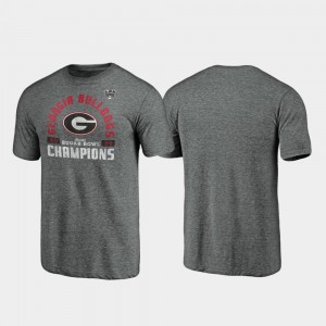 Georgia Bulldogs Mens T-Shirt Gray Stitched 2020 Sugar Bowl Champions Offensive Tri-Blend 850434-656