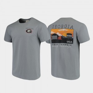 Georgia Bulldogs Mens T-Shirt Gray Comfort Colors Campus Scenery NCAA 678821-650