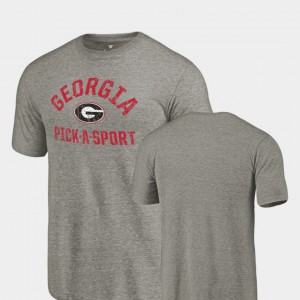 UGA Men T-Shirt Gray Alumni Pick-A-Sport Tri-Blend Distressed 782884-181