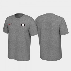Georgia Bulldogs For Men T-Shirt Heathered Gray Legend Left Chest Logo Stitched 117243-143