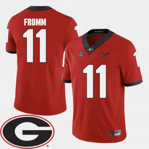 GA Bulldogs #11 For Men's Jake Fromm Jersey Red Official 2018 SEC Patch College Football 162540-392