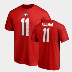 Georgia Bulldogs #11 Men's Jake Fromm T-Shirt Red Name & Number College Legends NCAA 519784-511