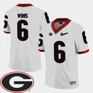 University of Georgia #6 For Men's Javon Wims Jersey White 2018 SEC Patch College Football Stitch 162402-225