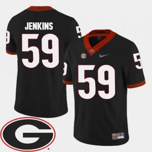 UGA #59 Men Jordan Jenkins Jersey Black 2018 SEC Patch College Football Embroidery 530034-888