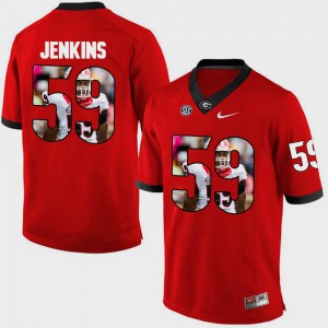 GA Bulldogs #59 For Men Jordan Jenkins Jersey Red Stitch Pictorial Fashion 937364-678