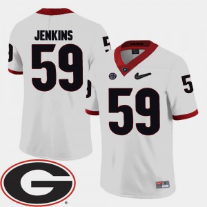 UGA #59 For Men's Jordan Jenkins Jersey White 2018 SEC Patch College Football Player 717011-388