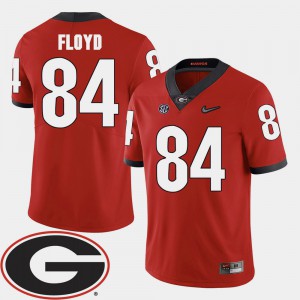 GA Bulldogs #84 For Men's Leonard Floyd Jersey Red 2018 SEC Patch College Football Official 528538-405