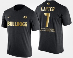 Georgia #7 For Men Lorenzo Carter T-Shirt Black NCAA Gold Limited Short Sleeve With Message 666584-590