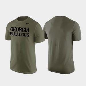 Georgia Bulldogs For Men's T-Shirt Olive NCAA Stencil Wordmark 429287-636