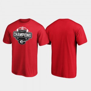 GA Bulldogs For Men T-Shirt Red NCAA 2019 SEC East Football Division Champions 342681-387