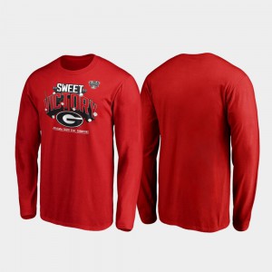 Georgia Bulldogs For Men T-Shirt Red Receiver Long Sleeve 2020 Sugar Bowl Champions NCAA 117102-740