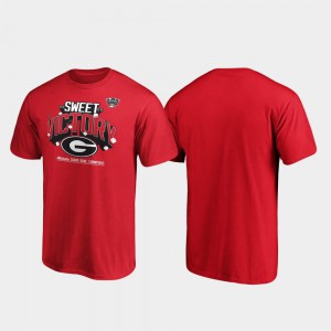 GA Bulldogs Mens T-Shirt Red Stitched Receiver 2020 Sugar Bowl Champions 296722-810
