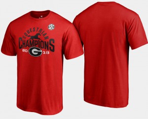 UGA Bulldogs Men's T-Shirt Red 2018 SEC Equestrian Fanatics Champions High School 453614-226