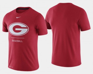 GA Bulldogs Mens T-Shirt Red Stitch College Baseball Dugout Performance 717375-192