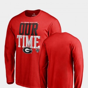 GA Bulldogs For Men T-Shirt Red NCAA Counter Long Sleeve 2019 Sugar Bowl Bound 875217-869