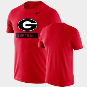 UGA Bulldogs For Men's T-Shirt Red Performance Softball Drop Legend University 281187-971