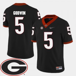 Georgia Bulldogs #5 For Men Terry Godwin Jersey Black High School College Football 2018 SEC Patch 657243-627