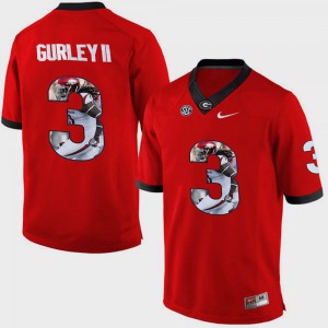 University of Georgia #3 Men Todd Gurley II Jersey Red Player Pictorial Fashion 862133-955