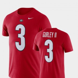 Georgia #3 Men Todd Gurley II T-Shirt Red Embroidery Football Performance 381467-601