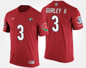 University of Georgia #3 For Men's Todd Gurley II T-Shirt Red College Southeastern Conference Rose Bowl Bowl Game 805134-570