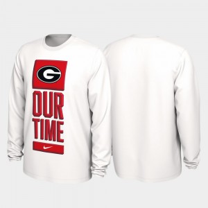 Georgia Bulldogs For Men T-Shirt White NCAA Our Time Bench Legend 2020 March Madness 184980-504