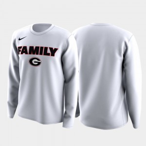 Georgia For Men's T-Shirt White Stitched Family on Court March Madness Legend Basketball Long Sleeve 378461-705