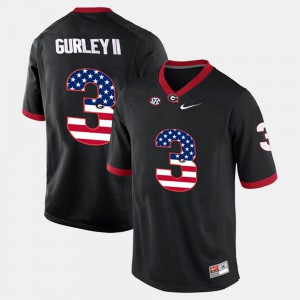 UGA Bulldogs #3 For Men Todd Gurley II Jersey Black US Flag Fashion Stitched 618527-870