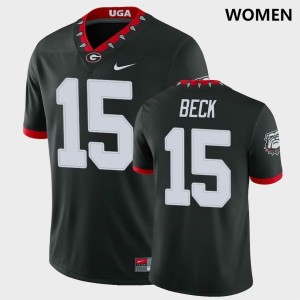 University of Georgia #15 Ladies Carson Beck Jersey Black 100th Anniversary College Football 877133-785