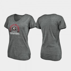 University of Georgia Womens T-Shirt Heather Gray High School 2020 Sugar Bowl Champions Offensive V-Neck Tri-Blend 296866-224