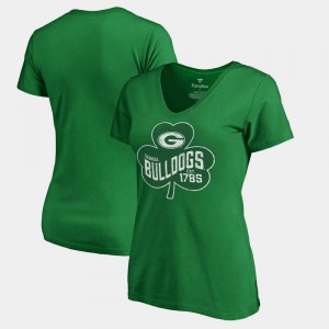 UGA Bulldogs Ladies T-Shirt Kelly Green Paddy's Pride Fanatics St. Patrick's Day College 842124-424
