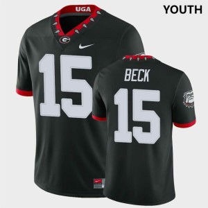 University of Georgia #15 Youth(Kids) Carson Beck Jersey Black 100th Anniversary College Football 287652-314