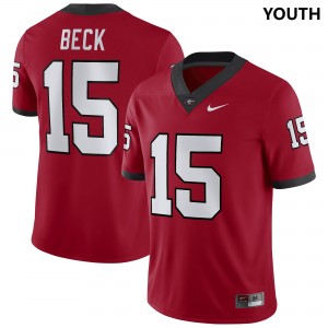 UGA Bulldogs #15 Kids Carson Beck Jersey Red College Football Embroidery 443934-830